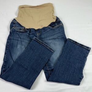 Motherhood Women's Blue Maternity Tummy‎ Band Distressed Jeans Size Medium